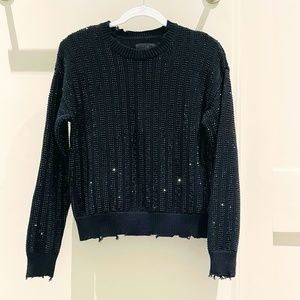 Black Sweater with Metallic Detail